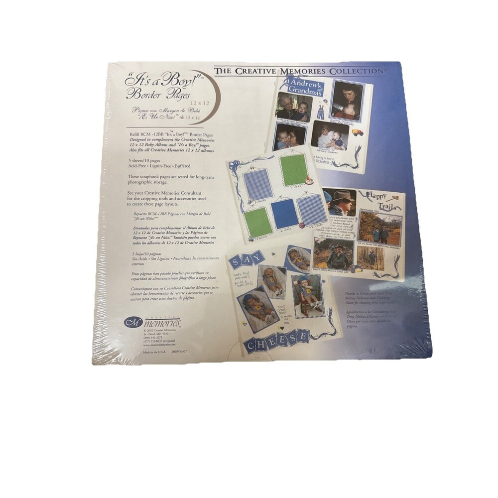 Creative Memories 12x12 It's A BOY Border Pages RCM-12BB
